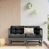 vidaXL Sof&aacute;s de canto para jardim 2 pcs madeira de pinho maci&ccedil;a cinza