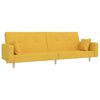 vidaXL Sof&aacute;-cama de 2 lugares com apoio de p&eacute;s tecido amarelo