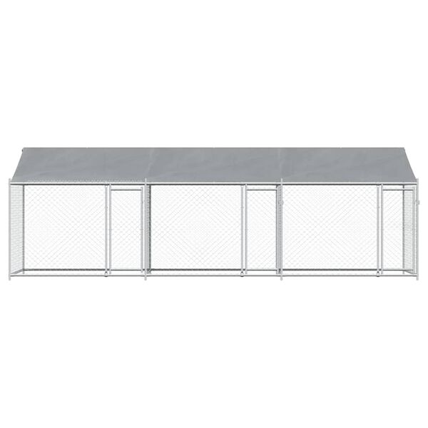 vidaXL Jaula para c&atilde;o com telhado/portas 6x2x2 m a&ccedil;o galvanizado cinza