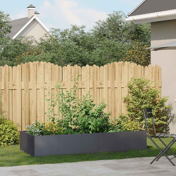 vidaXL Vaso/floreira 200x80x40 cm a&ccedil;o antracite