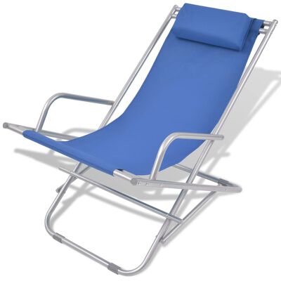 vidaXL Cadeiras de jardim reclináveis 2 pcs aço azul