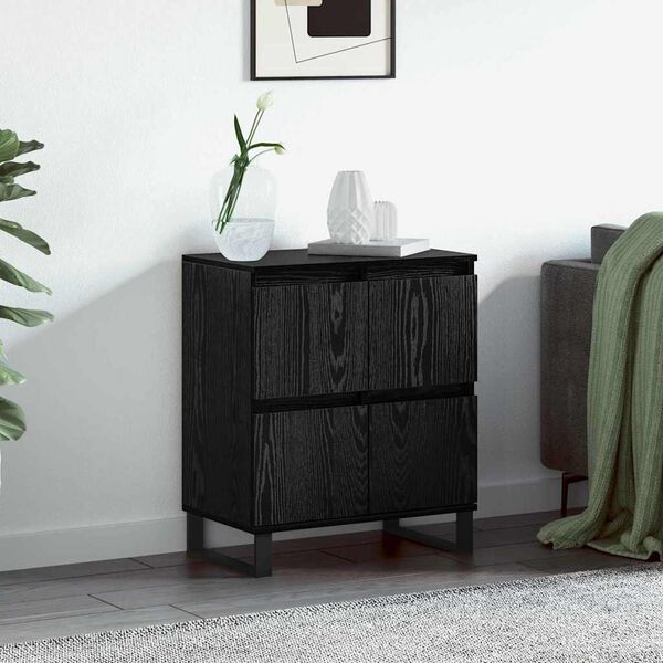 vidaXL Buffet Carvalho Preto 60 x 35 x 70 cm