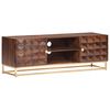 vidaXL M&oacute;vel de TV 124x29x45 cm madeira de mangueira maci&ccedil;a