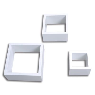 240347 Conjunto de 3 prateleiras em forma de cubo branco