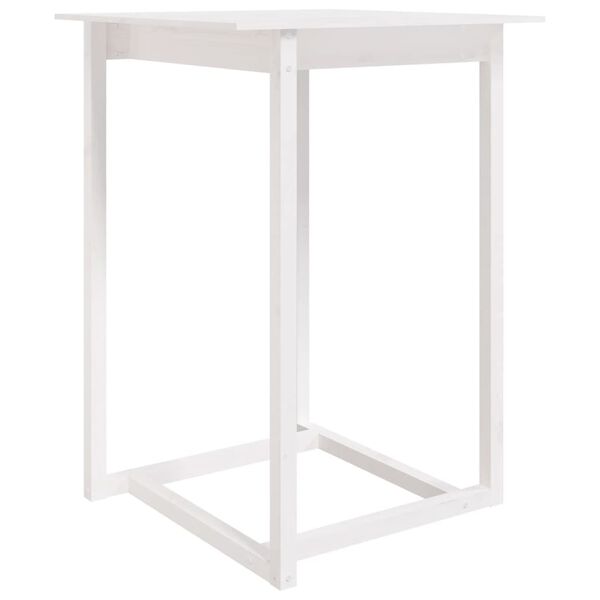 vidaXL Mesa de bar 80x80x110 cm madeira de pinho maci&ccedil;a branco