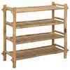 vidaXL Rack de Sapatos com prateleira Natural 4 camadas Bambu