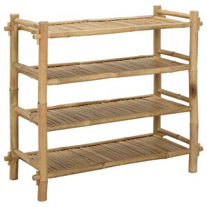 vidaXL Rack de Sapatos com prateleira Natural 4 camadas Bambu