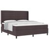 vidaXL Cama Box com colch&atilde;o Castanho escuro 180 x 200 cm tecido