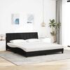 vidaXL Cama com colch&atilde;o Hanko 180x200 cm tecido preto