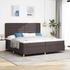 vidaXL Cama Box com colch&atilde;o Marrom Escuro 200 x 200 cm tecido