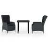 vidaXL 3 pcs conjunto de jantar para jardim cinzento-escuro