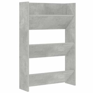 vidaXL Sapateira de parede 60x18x90 cm contraplacado cinzento cimento