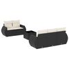 vidaXL 6 pcs conjunto sof&aacute;s de jardim c/ almofad&otilde;es vime PE preto