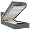 vidaXL Cama otomana com colch&atilde;o 90x200 cm tecido cinzento escuro