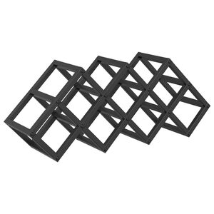 vidaXL Escorredor de Vinho Carvalho Preto 63 x 16,5 x 25 cm