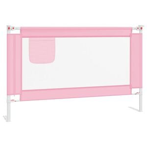 vidaXL Barra de seguran&ccedil;a p/ cama infantil tecido 120x25 cm rosa