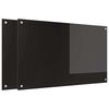 vidaXL Painel de cozinha 2 unid. Preto 100 x 60 cm vidro temperado