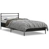 vidaXL Estrutura de cama 100x200 cm derivados de madeira/metal preto
