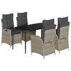 vidaXL 5 pcs conjunto de jantar p/ jardim c/ almofad&otilde;es cinzento claro