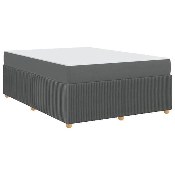 vidaXL Estrutura de cama com colch&atilde;o Cinzento escuro 160 x 200 cm