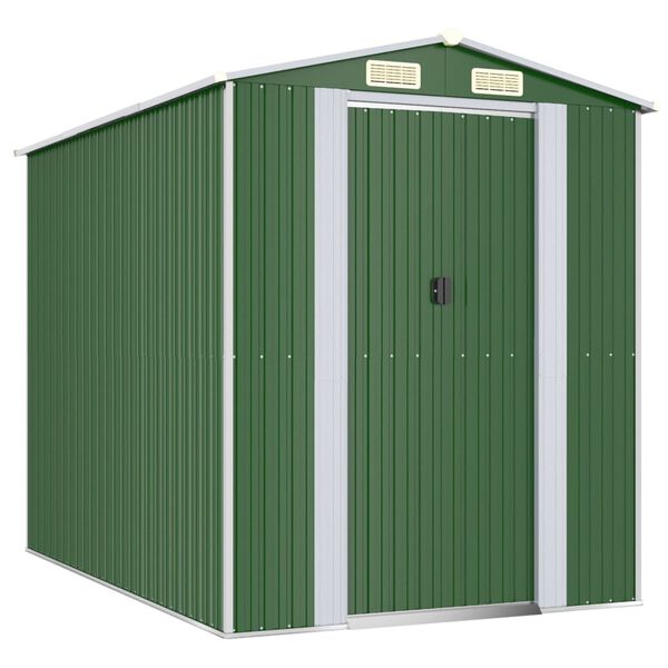 vidaXL Abrigo de jardim 192x274x223 cm a&ccedil;o galvanizado verde