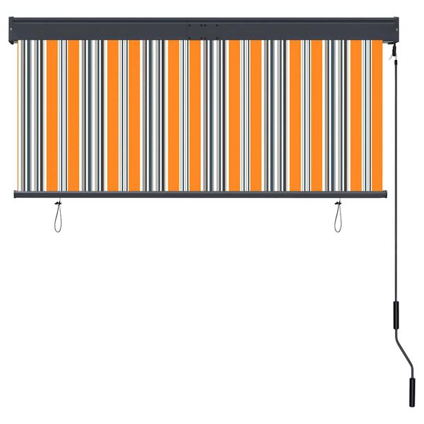vidaXL Estore de rolo para exterior 140x250 cm amarelo e azul
