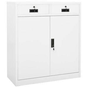 vidaXL Arm&aacute;rio de escrit&oacute;rio 90x40x102 cm a&ccedil;o branco