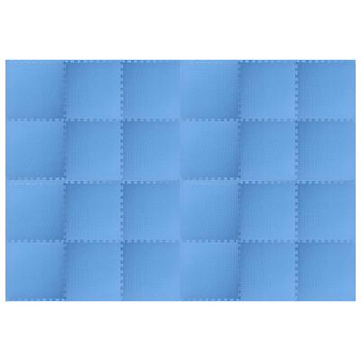 vidaXL Tapetes de chão 24 pcs 8,64 ㎡ espuma de EVA azul