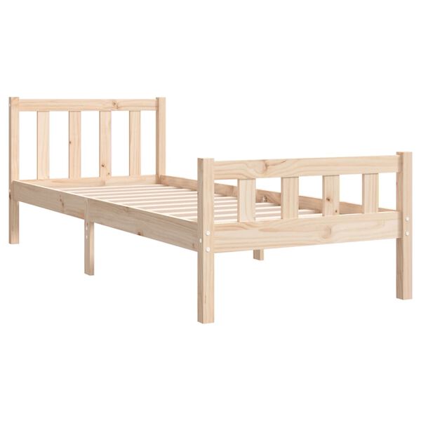 vidaXL Estrutura cama pequena solteiro 75x190 cm madeira maci&ccedil;a