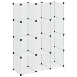 vidaXL Cubo de arruma&ccedil;&atilde;o com 12 cubos PP transparente