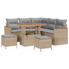 vidaXL Conjunto de Sof&aacute; de Jardim 8 pcs Bege vime PE