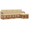 vidaXL Conjunto de Sof&aacute;s para Exterior 5 unid. Natural e Bege