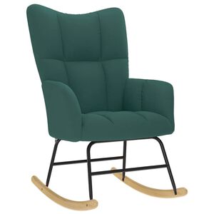 vidaXL Cadeira de baloi&ccedil;o tecido verde-escuro