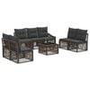 vidaXL Conjunto de Sof&aacute; de Jardim 8 unid. Cinzento vime PE
