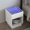 vidaXL Mesa de cabeceira com luzes LED Infinity 40x40x50 cm branco