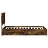 vidaXL Cama com Armazenamento com gaveta Carvalho Defumado 90 x 190 cm