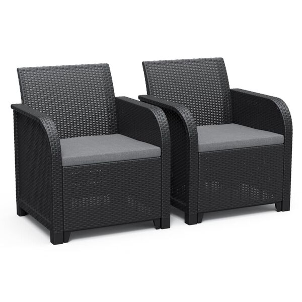 Keter Cadeiras de jardim Rosalie 2 pcs grafite