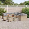 vidaXL Conjunto de Sof&aacute; de Jardim 14 pcs Bege e Cinza Claro vime PE