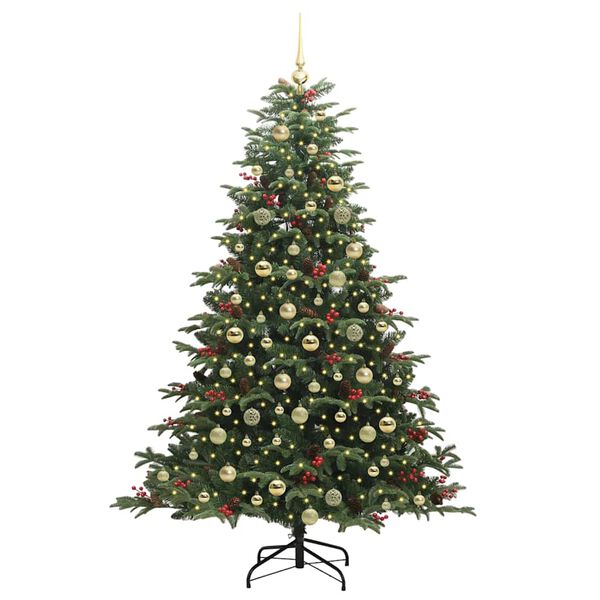 vidaXL &Aacute;rvore de Natal Artificial Verde 180 cm PVC, Metal e Pl&aacute;stico