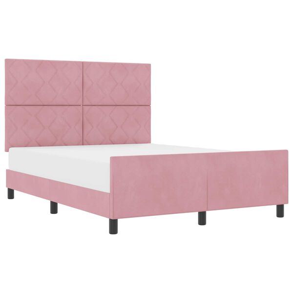 vidaXL Cama Box com cabeceira Rosa 160 x 200 cm Veludo