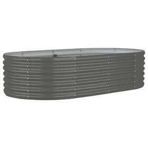 vidaXL Canteiro elevado jardim 152x80x36cm a&ccedil;o galvanizado cinzento