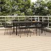 vidaXL 9 pcs conjunto de jantar para jardim vime PE preto