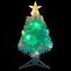 vidaXL Árvore Natal artificial pré-iluminada 64 cm fibra ótica branco