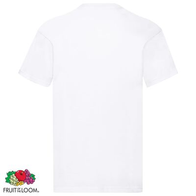 Fruit of the Loom T-shirts originais 5 pcs algodão S branco