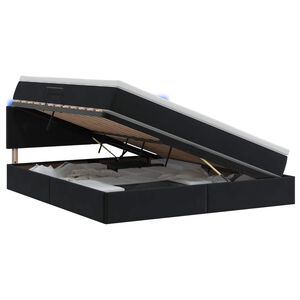 vidaXL Cama de Armazenamento LED com Colch&atilde;o Preto 180 x 200 cm Veludo
