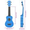 vidaXL Conjunto ukulele soprano infantil com saco 23" azul-beb&eacute;
