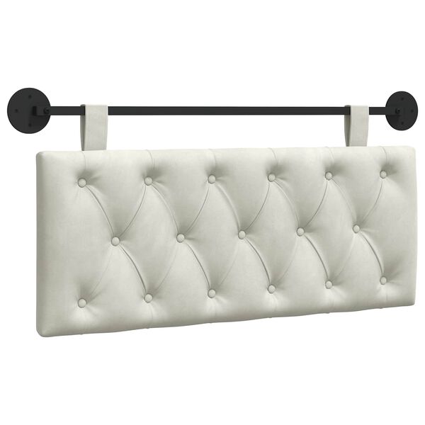 vidaXL Cabeceira Suspensa Creme 110 x 55 x 7 cm Veludo