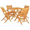 vidaXL 5 pcs conjunto de jantar p/ jardim madeira de teca maci&ccedil;a