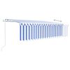 vidaXL Toldo retr&aacute;til autom&aacute;tico com estore 5x3 m azul e branco