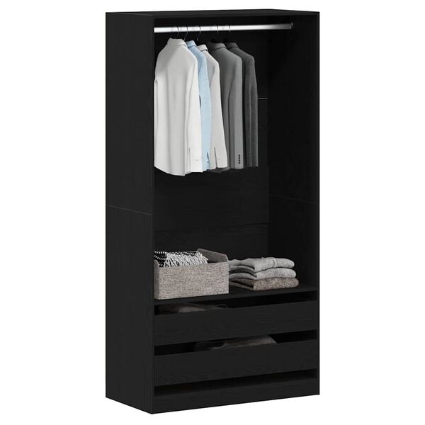 vidaXL Guarda-roupa com gaveta Carvalho preto 100 x 50 x 200 cm